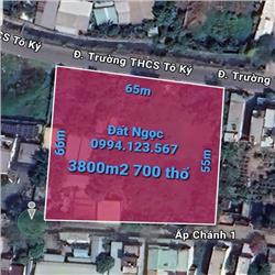 LÔ ĐẤT LỚN 2 MẶT TIỀN TRƯỚC SAU TRƯỜNG TÔ KÝ